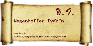Wagenhoffer Iván névjegykártya